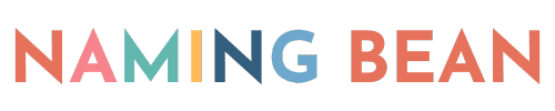naming bean logo - pastel colored letters